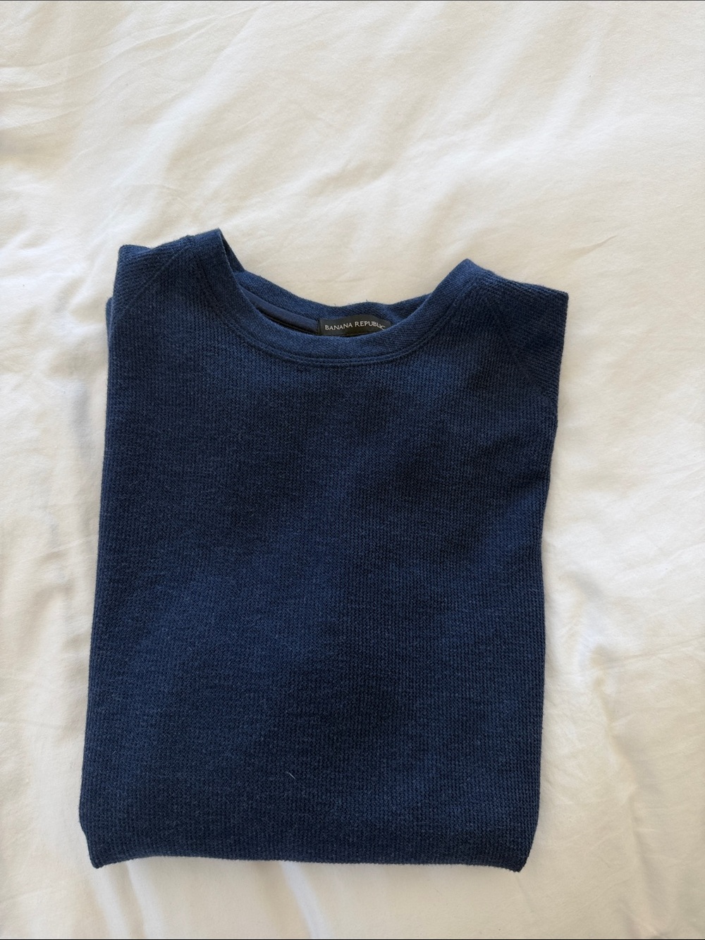 Banana Republic Men’s Dark Navy Crewneck Thermal Sweater